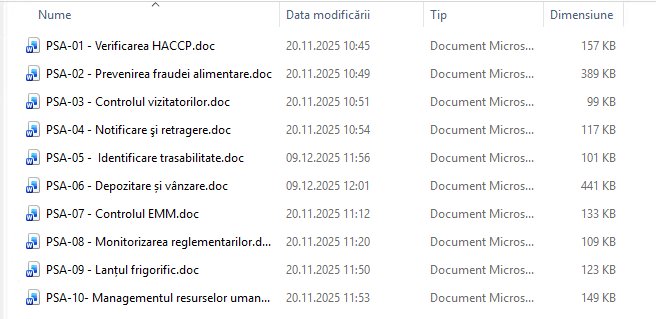 Documentație completă HACCP - bar, bistro, cafenea