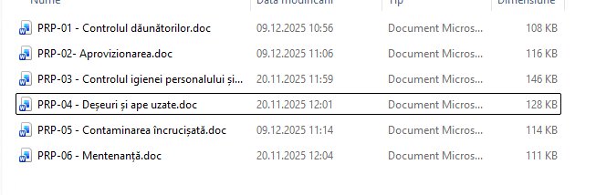 Documentație completă HACCP - restaurant sau catering