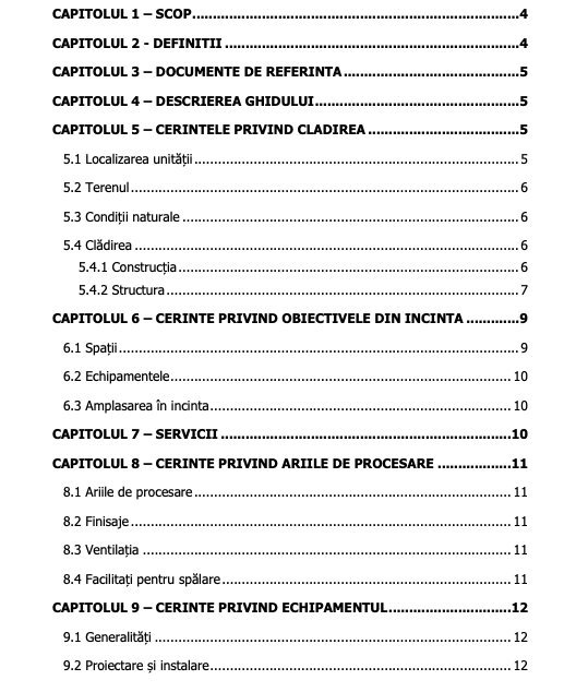 Ghid bune practici în industria alimentară